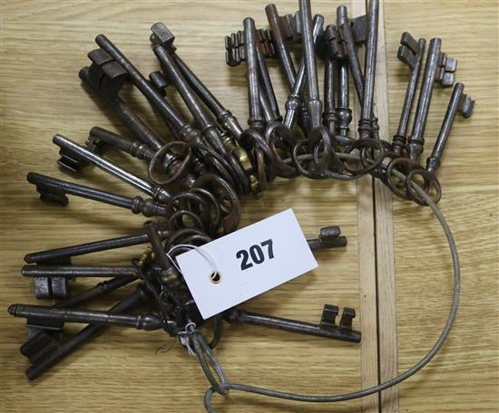 A collection of 18th and 19th century keys